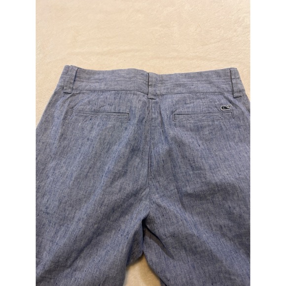 Vineyard Vines Linen Wide Leg Cropped Pants size 2 Light Blue Lightweight Spring - Picture 7 of 8